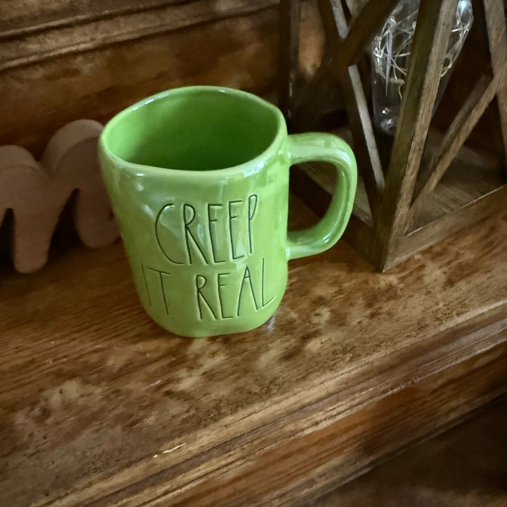 Green "Creep It Real" Iridescent Ceramic Mug - Like New